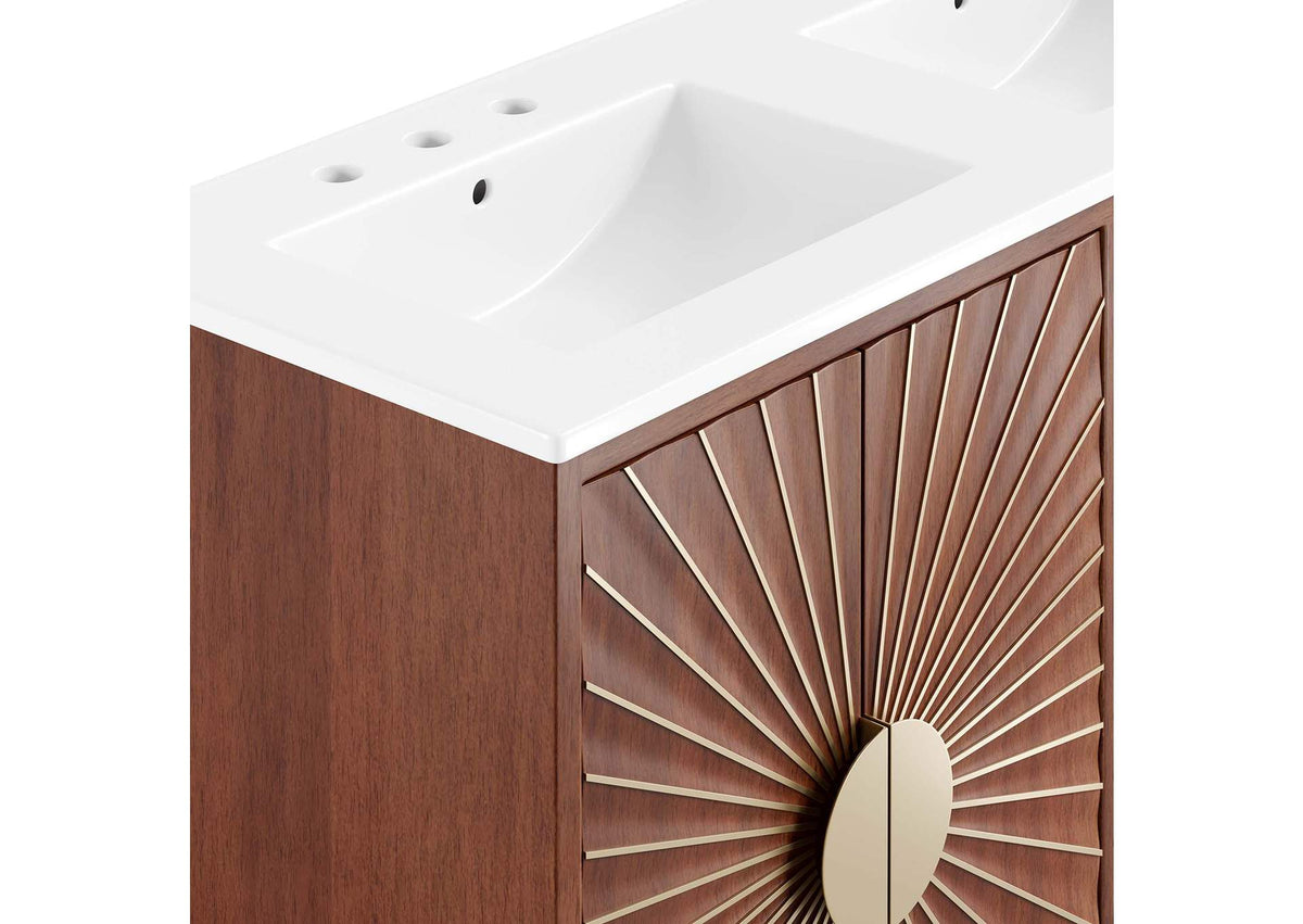 EEI-6306-WHI-WAL Daylight 48" Double Sink Bathroom Vanity By Modway