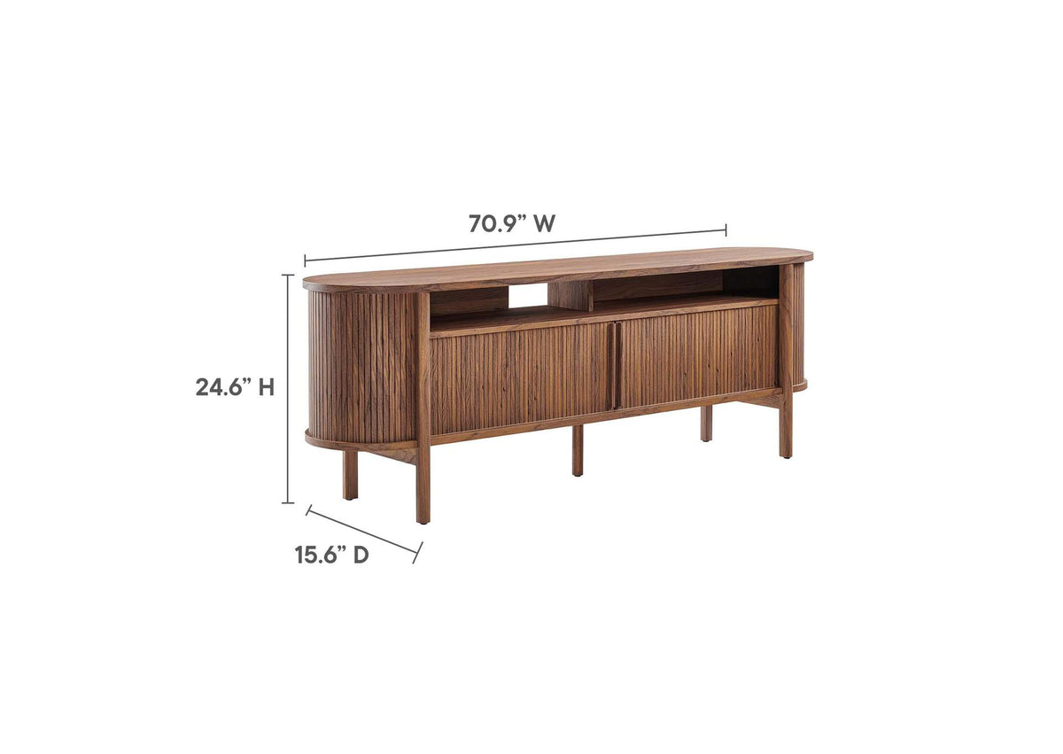 EEI-6310-WAL Cadence 71" Curved TV Stand By Modway