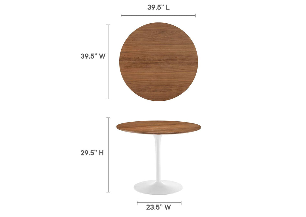 EEI-6313-WAL-WHI Pursuit 40" Dining Table By Modway