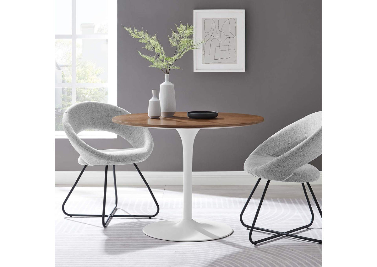 EEI-6313-WAL-WHI Pursuit 40" Dining Table By Modway