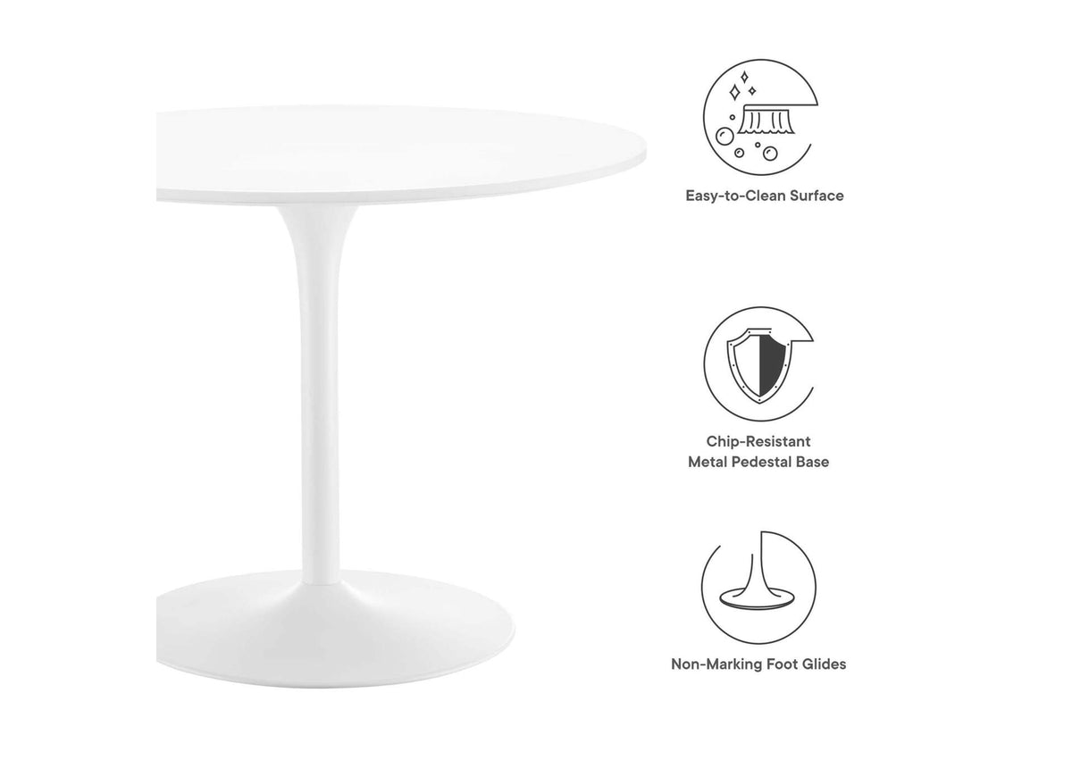 EEI-6313-WHI-WHI Pursuit 40" Dining Table By Modway