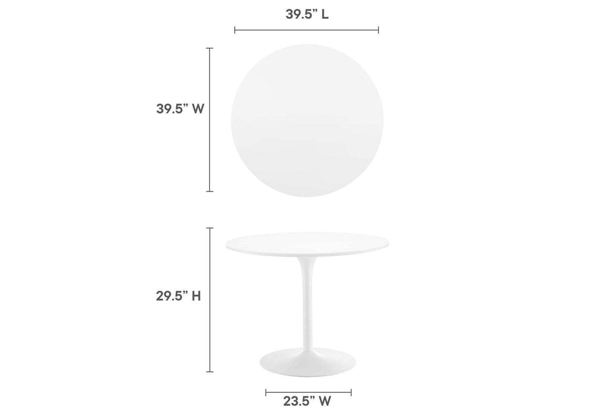 EEI-6313-WHI-WHI Pursuit 40" Dining Table By Modway