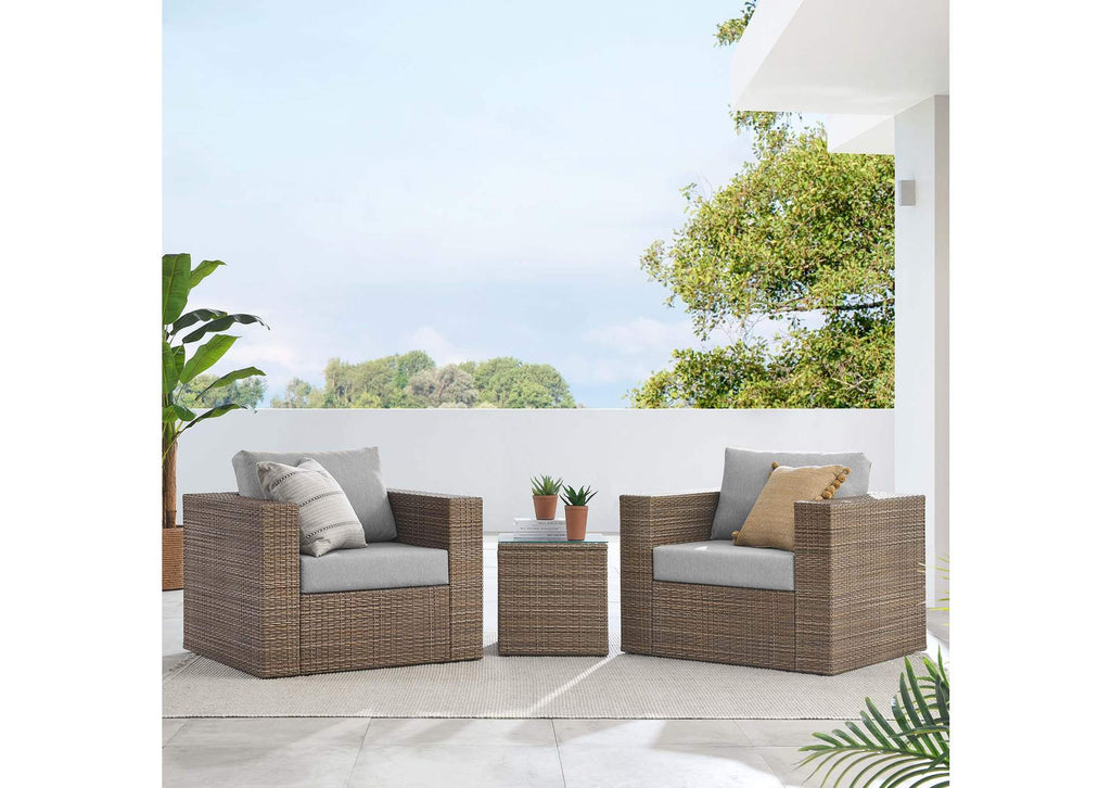 EEI-6327-CAP-GRY Convene 3-Piece Outdoor Patio Furniture Set By Modway