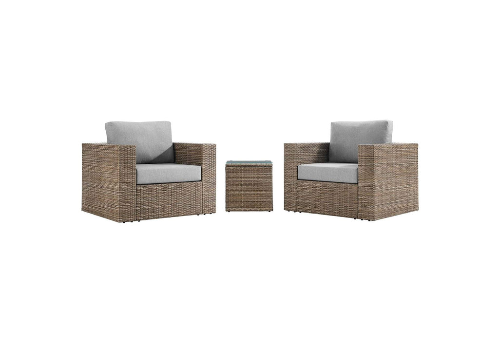 EEI-6327-CAP-GRY Convene 3-Piece Outdoor Patio Furniture Set By Modway