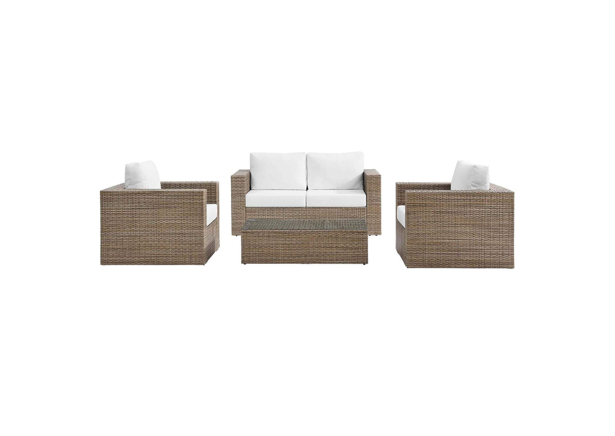 EEI-6328-CAP-WHI Convene 4-Piece Outdoor Patio Furniture Set By Modway