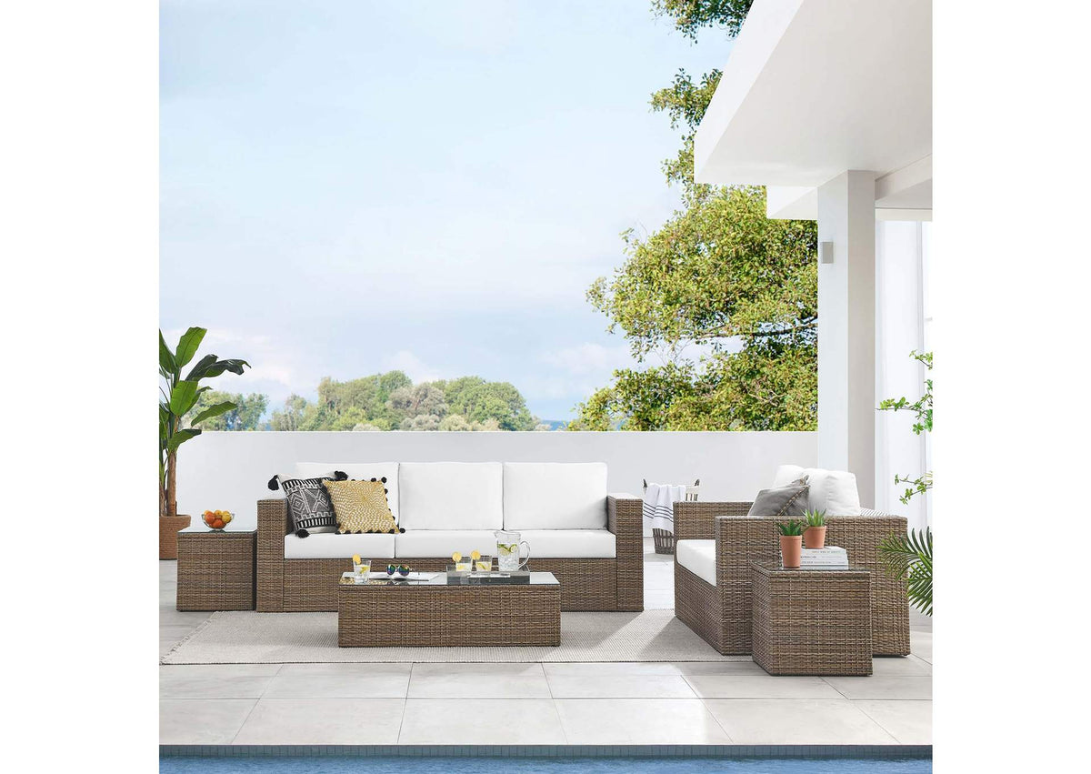 EEI-6331-CAP-WHI Convene 5 Piece Outdoor Patio Furniture Set By Modway