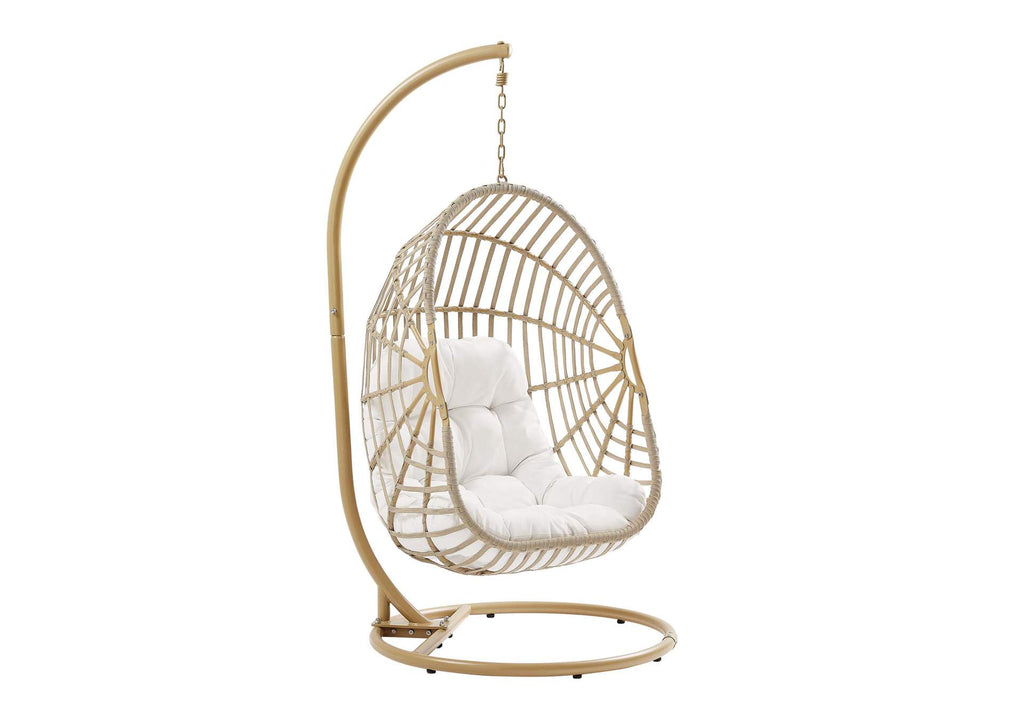 EEI-6337-NAT-WHI Amalie Wicker Rattan Outdoor Patio Rattan Swing Chair By Modway