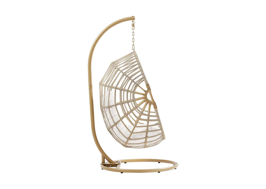 EEI-6337-NAT-WHI Amalie Wicker Rattan Outdoor Patio Rattan Swing Chair By Modway