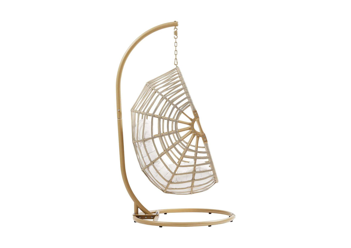 EEI-6337-NAT-WHI Amalie Wicker Rattan Outdoor Patio Rattan Swing Chair By Modway