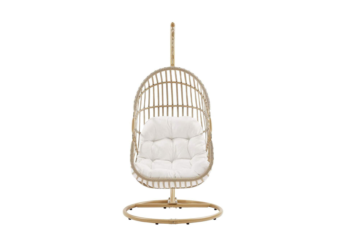 EEI-6337-NAT-WHI Amalie Wicker Rattan Outdoor Patio Rattan Swing Chair By Modway