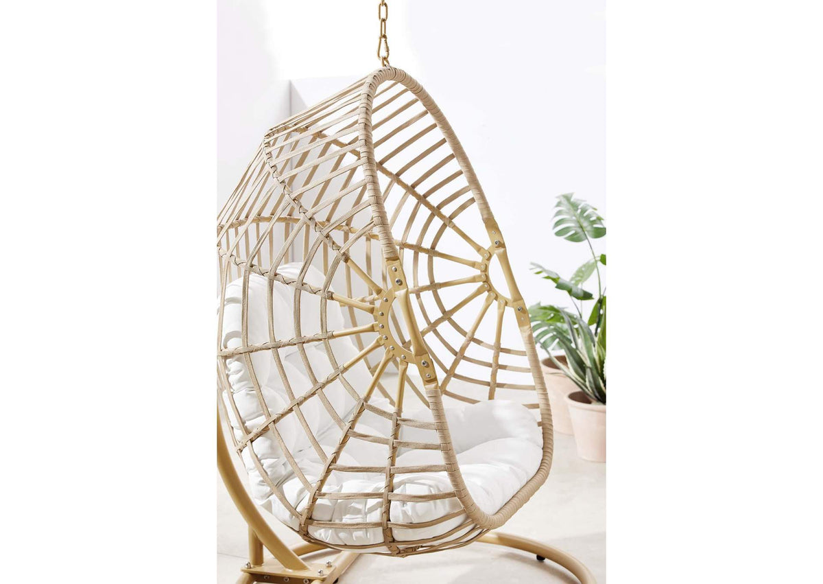 EEI-6337-NAT-WHI Amalie Wicker Rattan Outdoor Patio Rattan Swing Chair By Modway