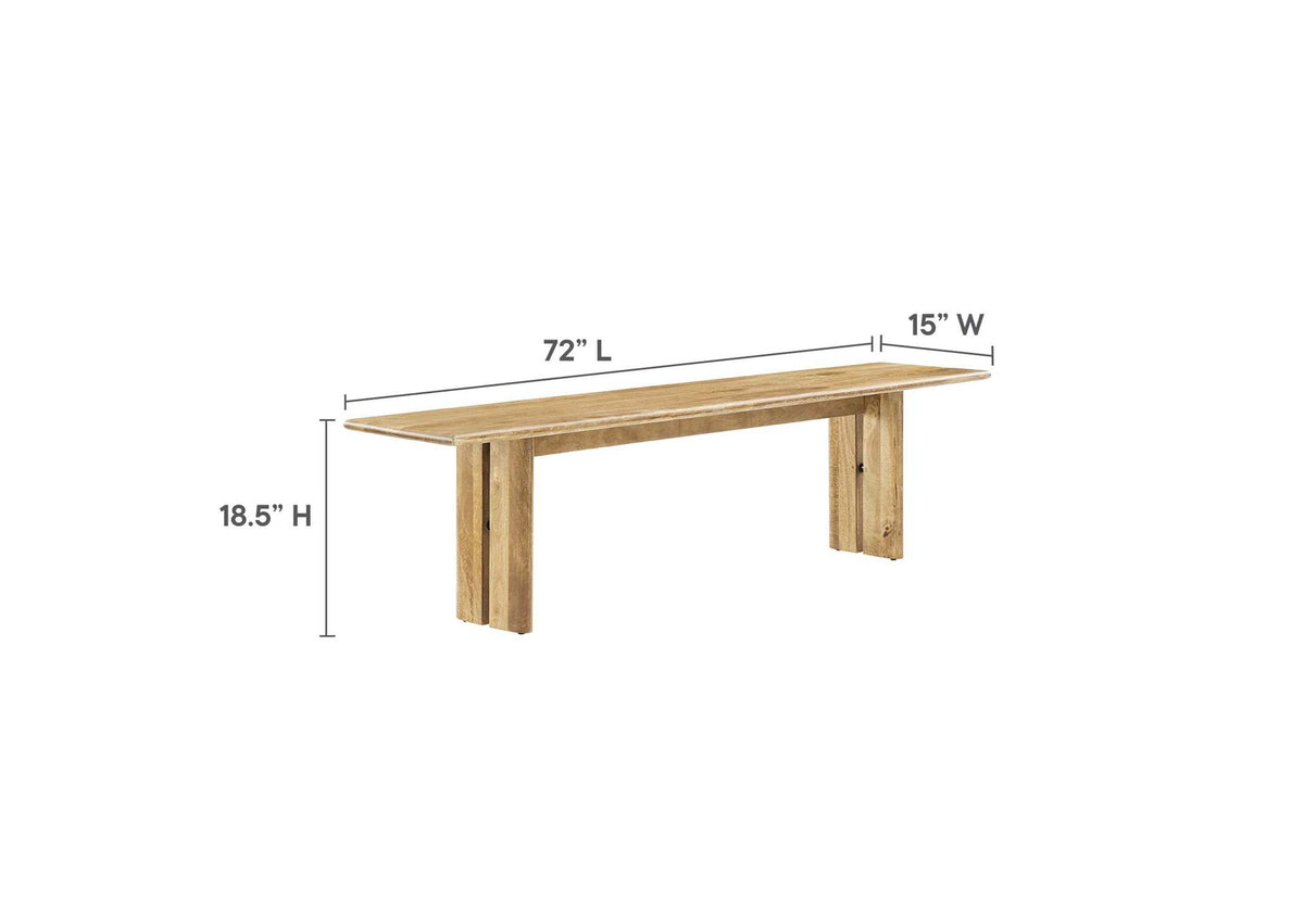 EEI-6345-OAK Amistad 72" Wood Bench By Modway