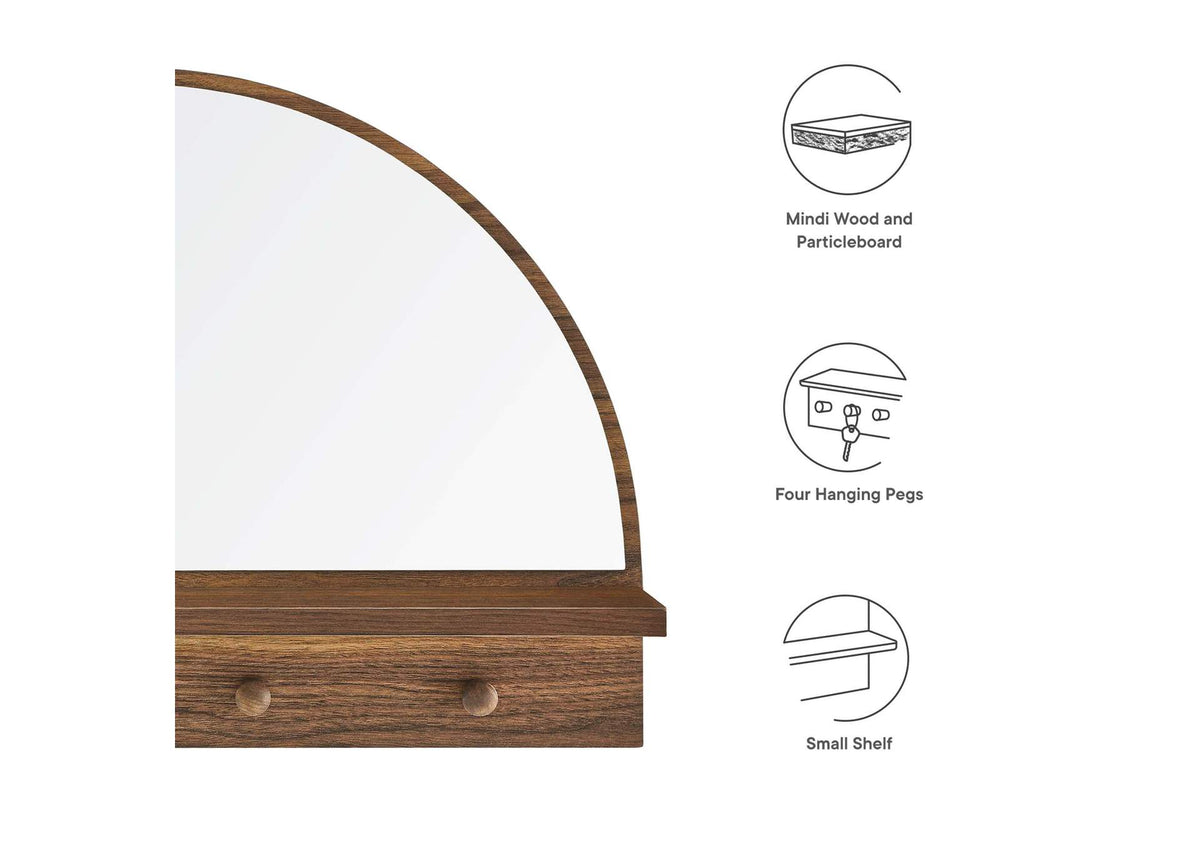 EEI-6350-WAL Moonbeam Arched Mirror By Modway