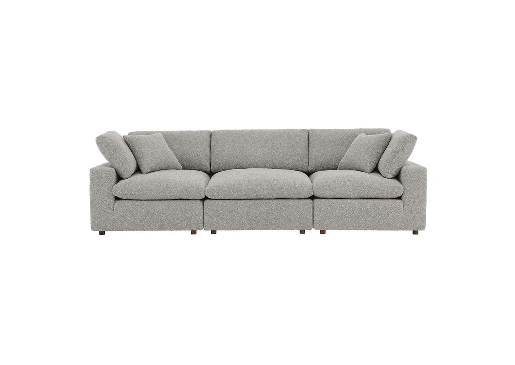 EEI-6362-LGR Commix Down Filled Overstuffed Boucle Fabric 3-Seater Sofa By Modway