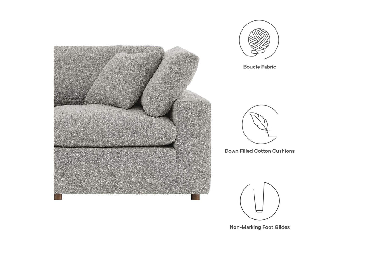 EEI-6362-LGR Commix Down Filled Overstuffed Boucle Fabric 3-Seater Sofa By Modway