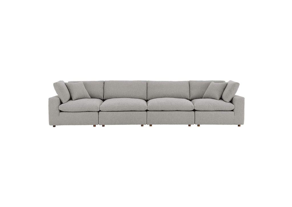 EEI-6364-LGR Commix Down Filled Overstuffed Boucle Fabric 4-Seater Sofa By Modway