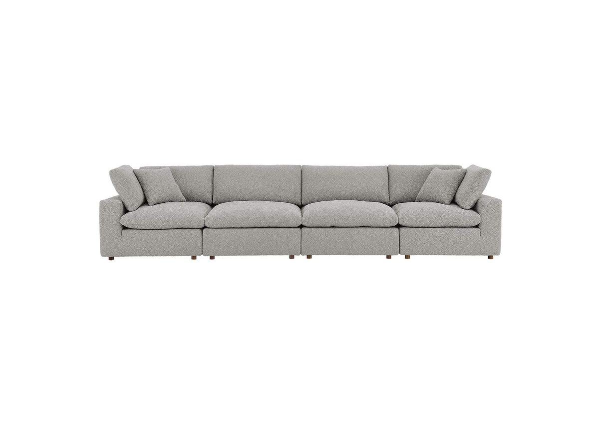 EEI-6364-LGR Commix Down Filled Overstuffed Boucle Fabric 4-Seater Sofa By Modway