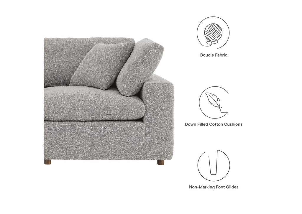 EEI-6364-LGR Commix Down Filled Overstuffed Boucle Fabric 4-Seater Sofa By Modway