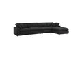 EEI-6365-BLK Commix 5 Piece Down Filled Overstuffed Boucle Fabric Sectional Sofa By Modway