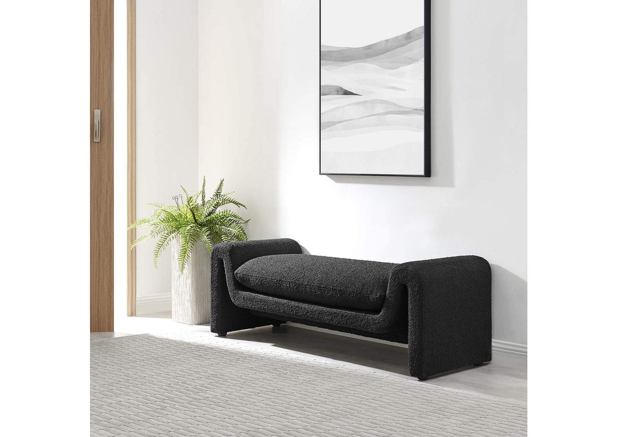 EEI-6379-BLK Waverly Boucle Fabric Bench By Modway