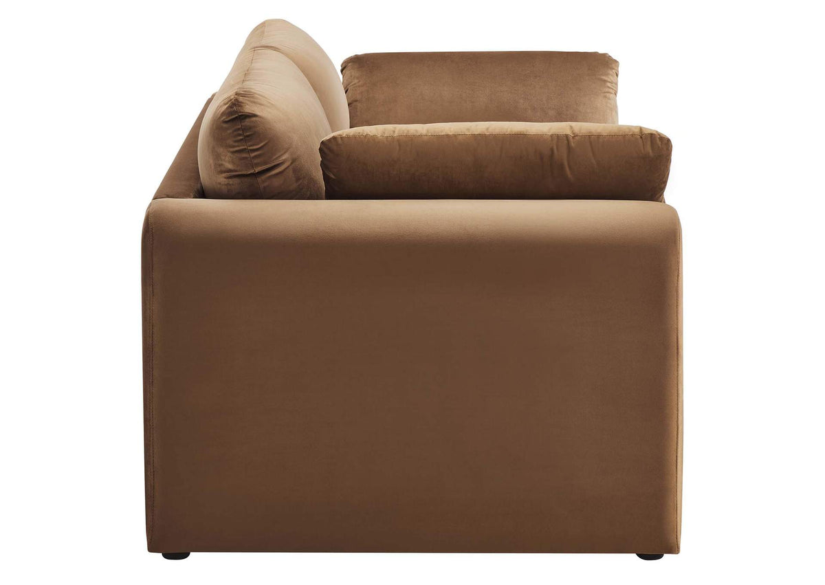 EEI-6382-BRN Waverly Performance Velvet Sofa By Modway