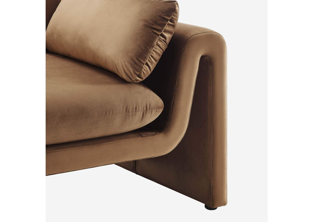 EEI-6382-BRN Waverly Performance Velvet Sofa By Modway