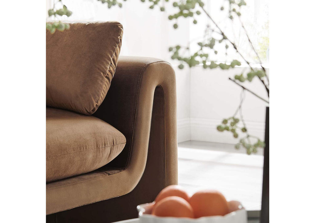 EEI-6382-BRN Waverly Performance Velvet Sofa By Modway