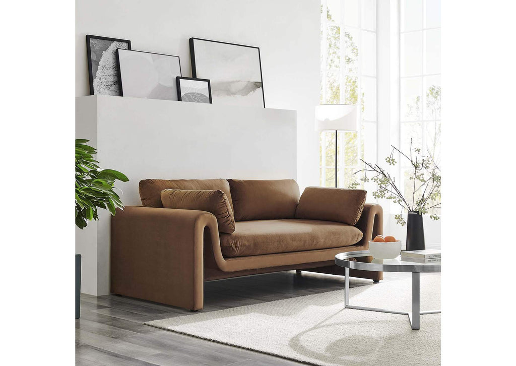 EEI-6382-BRN Waverly Performance Velvet Sofa By Modway