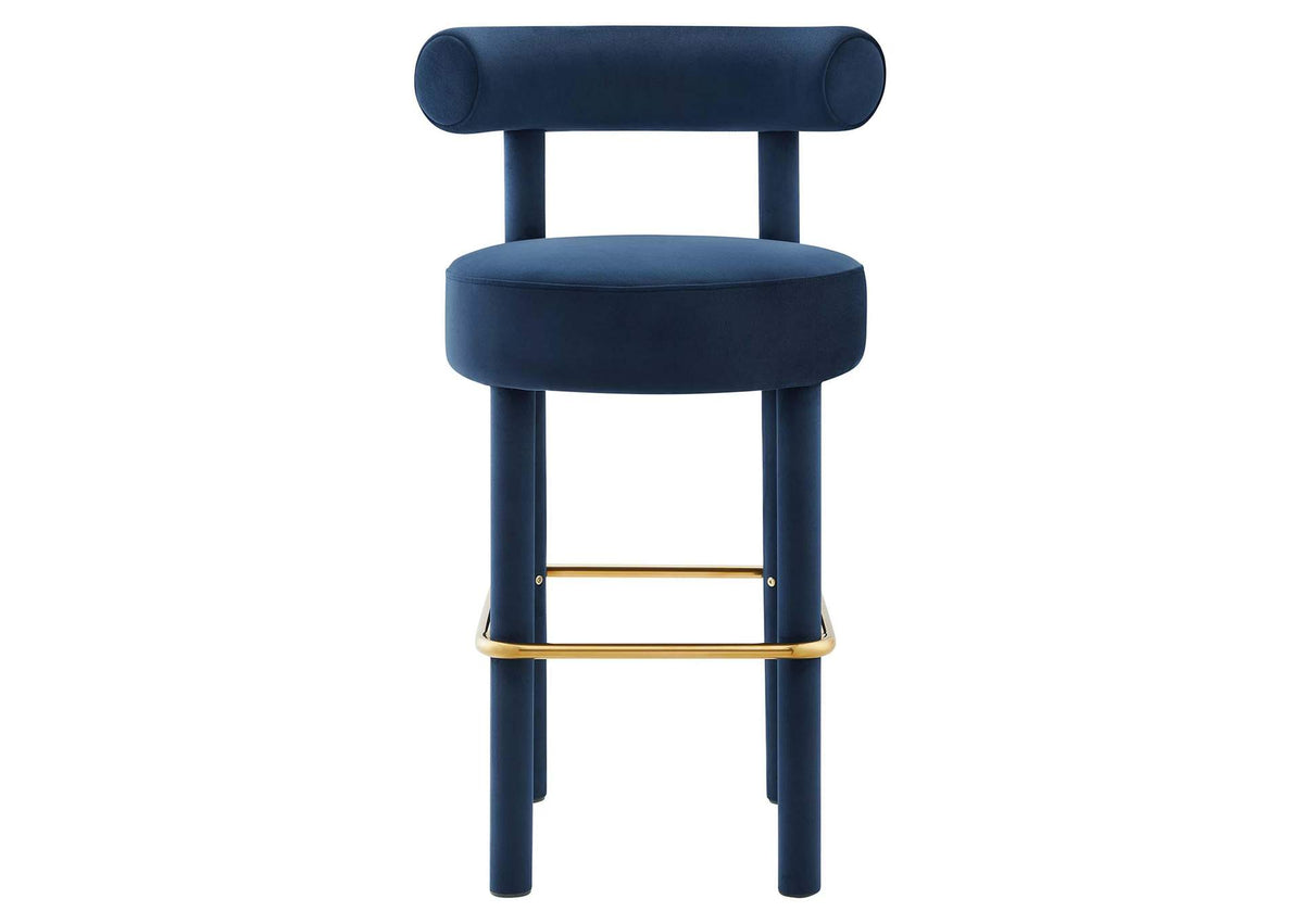 EEI-6386-MID-GLD Toulouse Performance Velvet Bar Stool By Modway