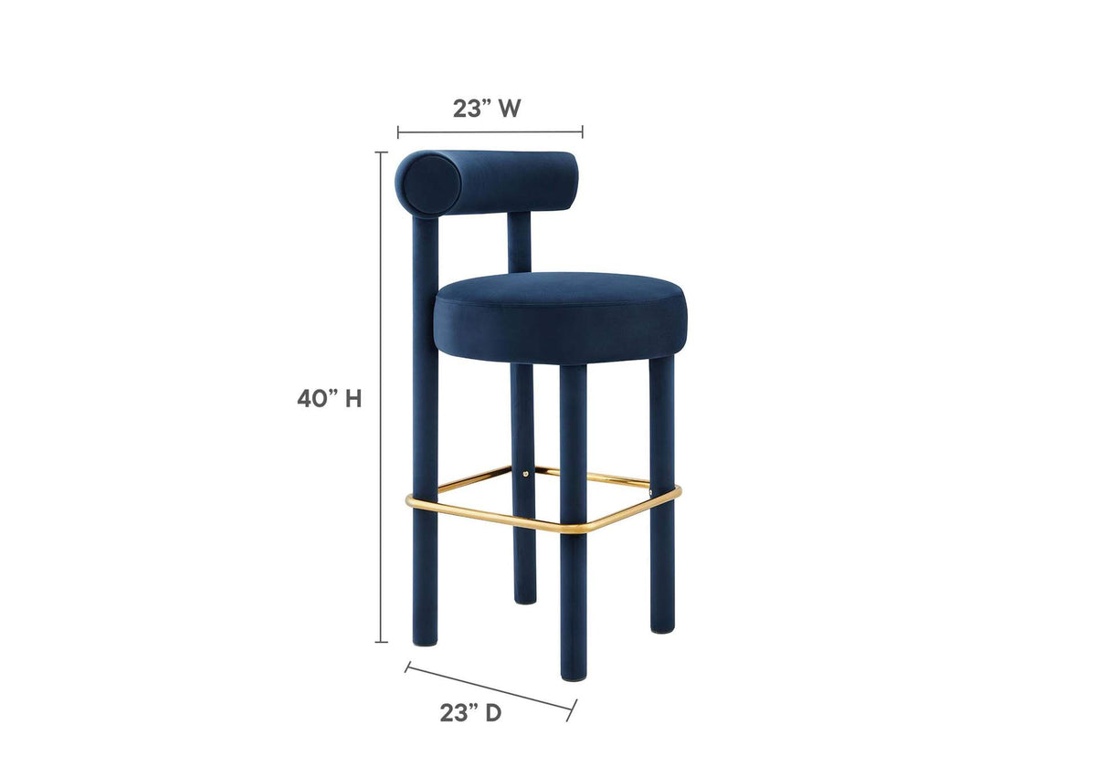 EEI-6386-MID-GLD Toulouse Performance Velvet Bar Stool By Modway
