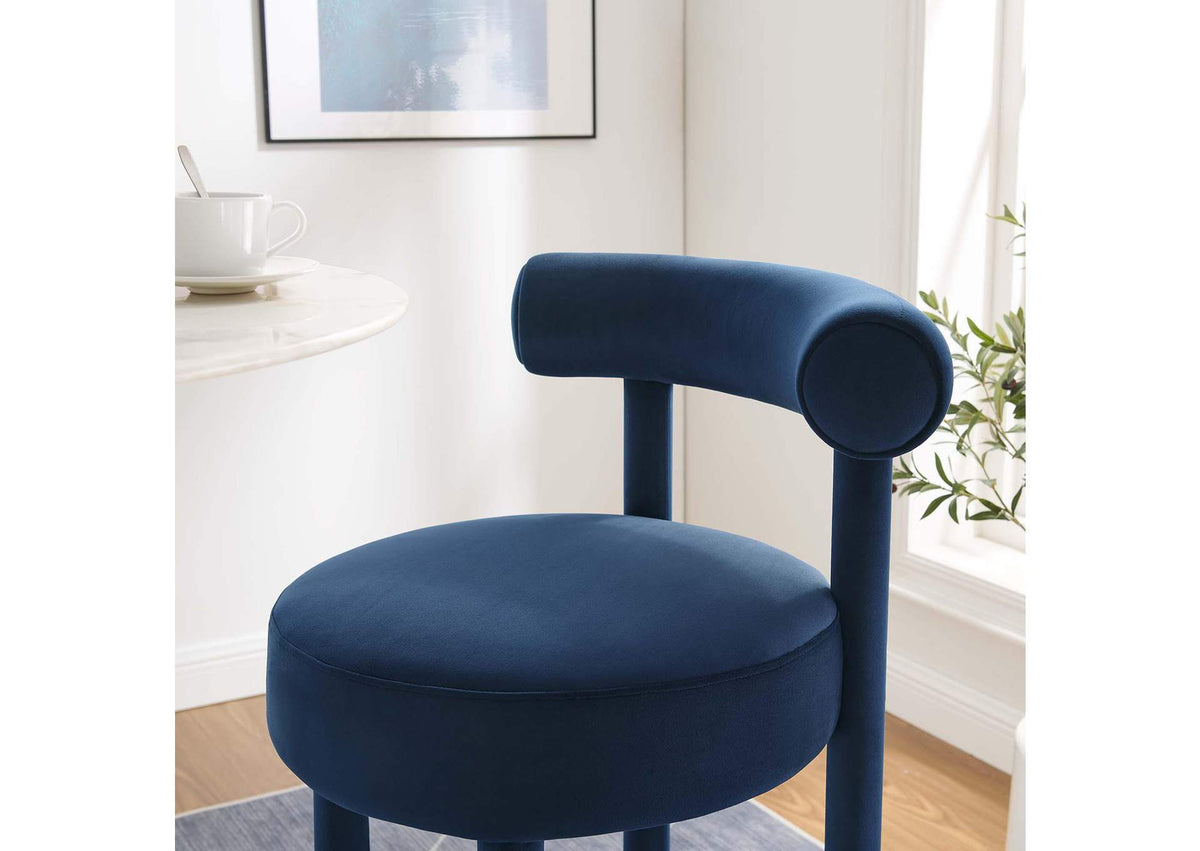 EEI-6386-MID-GLD Toulouse Performance Velvet Bar Stool By Modway