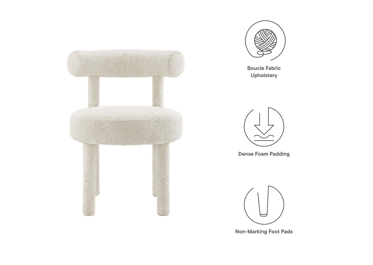 EEI-6387-IVO Toulouse Boucle Fabric Dining Chair By Modway