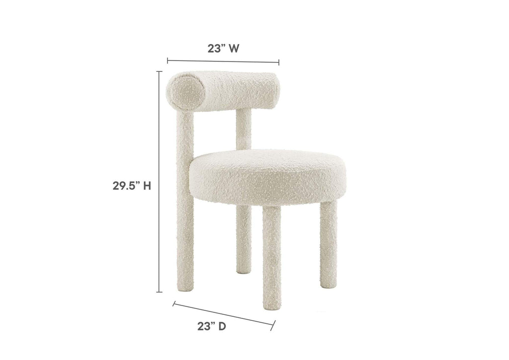 EEI-6387-IVO Toulouse Boucle Fabric Dining Chair By Modway