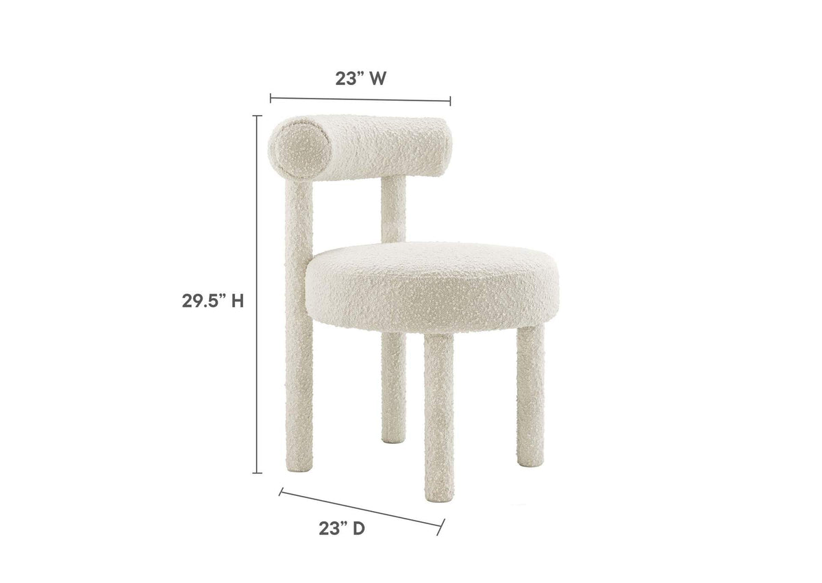 EEI-6387-IVO Toulouse Boucle Fabric Dining Chair By Modway