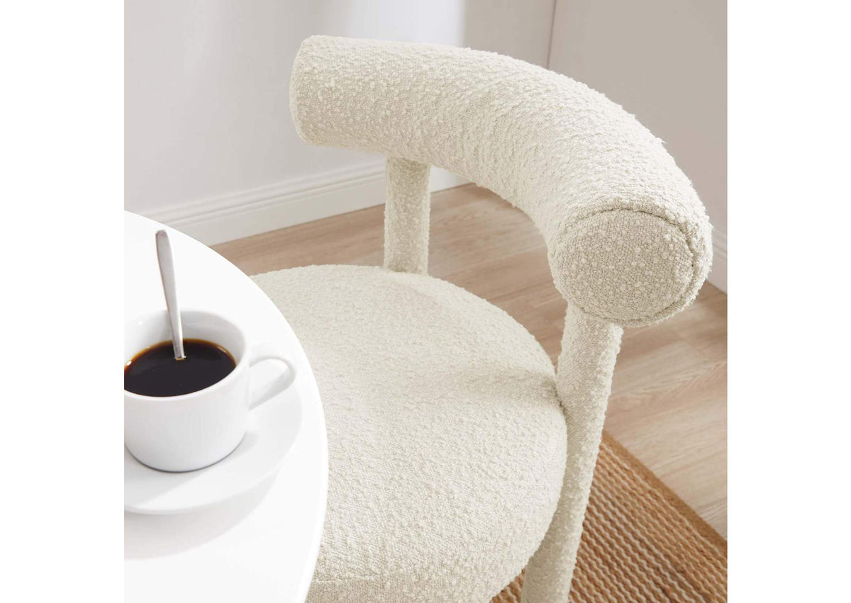 EEI-6387-IVO Toulouse Boucle Fabric Dining Chair By Modway