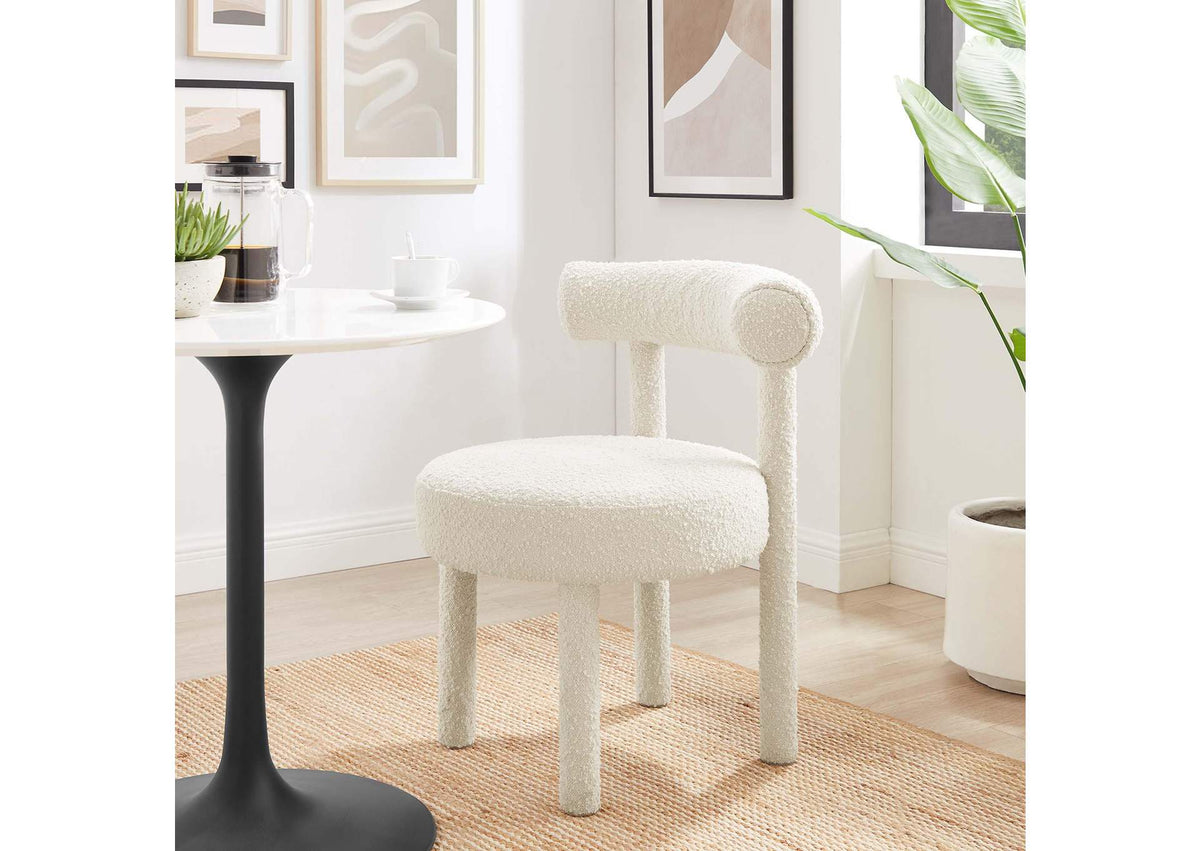 EEI-6387-IVO Toulouse Boucle Fabric Dining Chair By Modway
