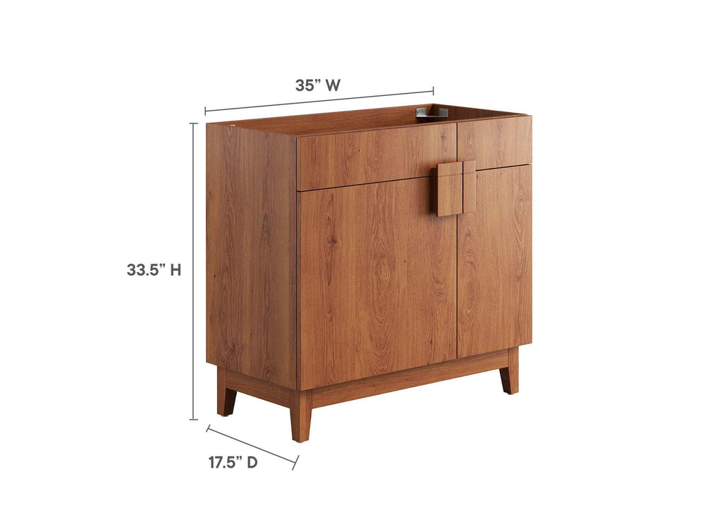 EEI-6400-WAL Miles 36" Bathroom Vanity Cabinet - Sink Basin Not Included - By Modway