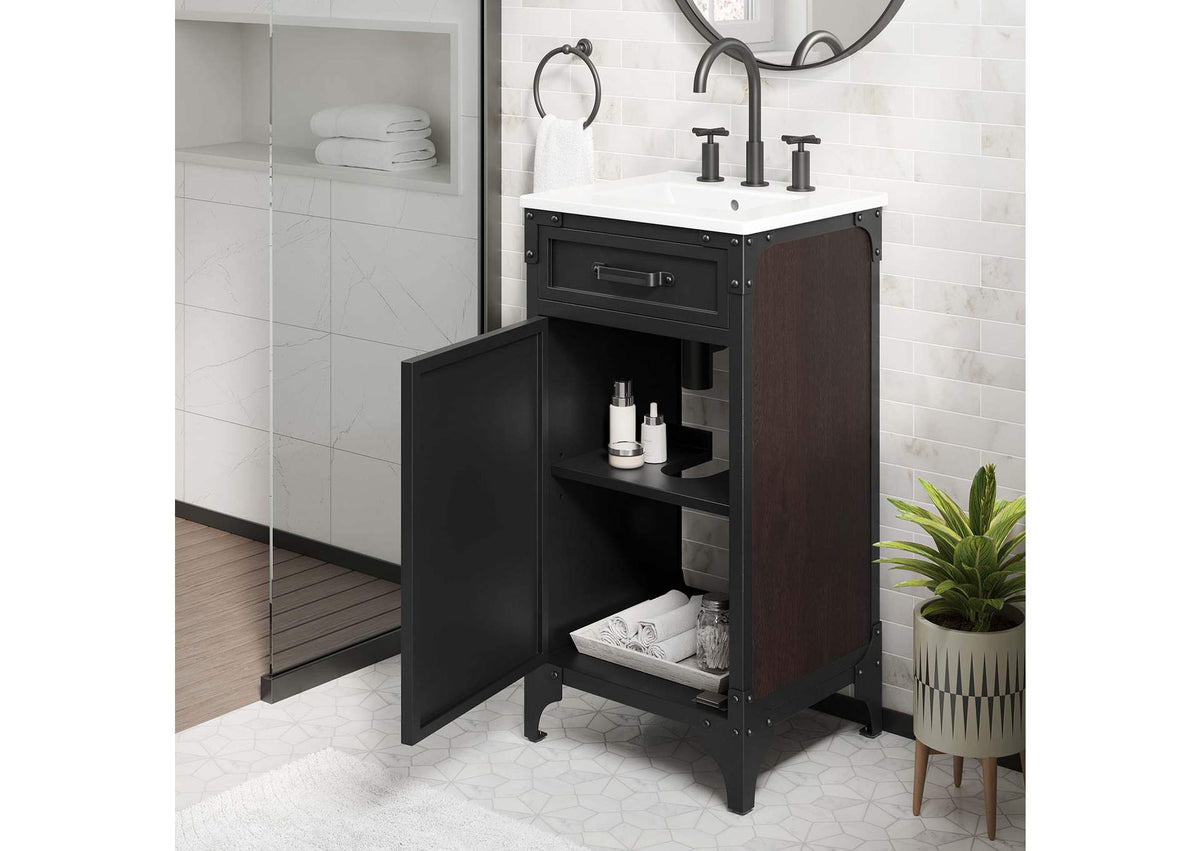EEI-6411-WHI-BLK Steamforge 18" Bathroom Vanity By Modway
