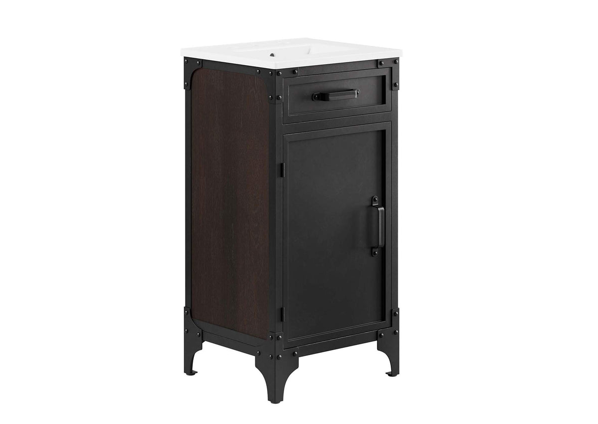 EEI-6411-WHI-BLK Steamforge 18" Bathroom Vanity By Modway