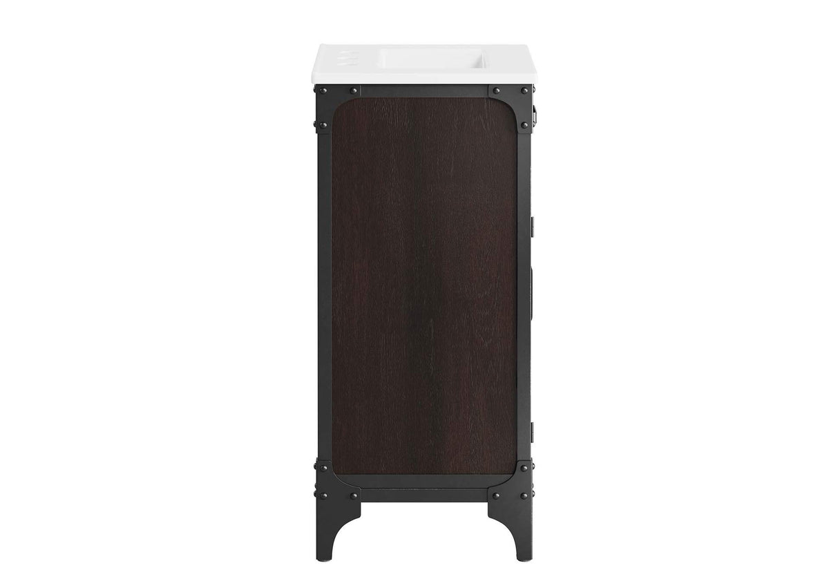 EEI-6411-WHI-BLK Steamforge 18" Bathroom Vanity By Modway