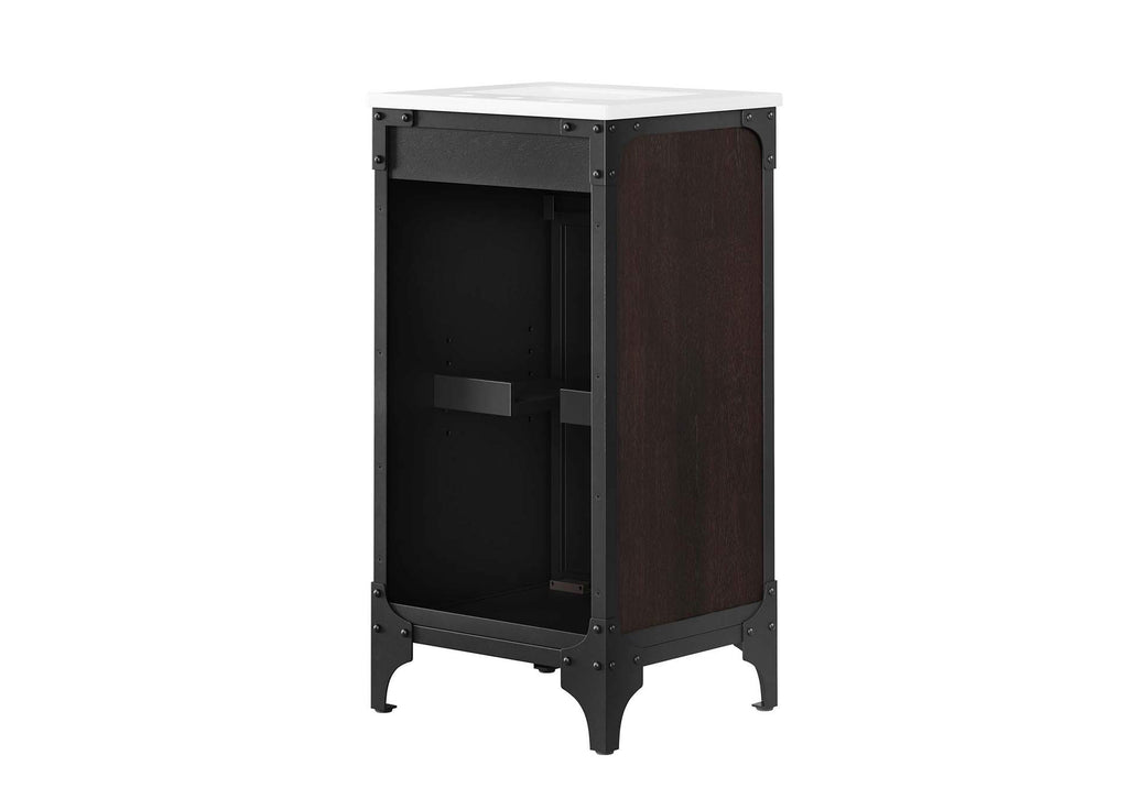 EEI-6411-WHI-BLK Steamforge 18" Bathroom Vanity By Modway