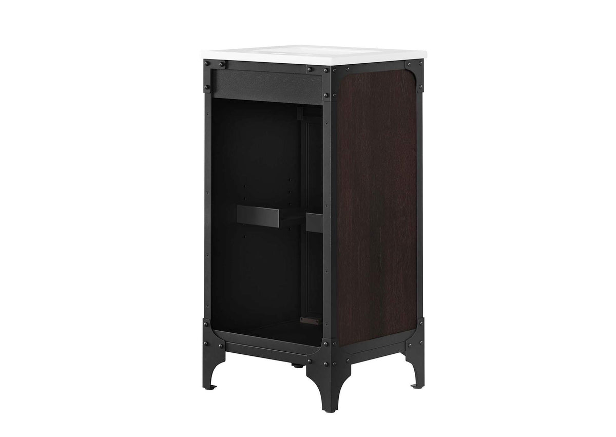 EEI-6411-WHI-BLK Steamforge 18" Bathroom Vanity By Modway
