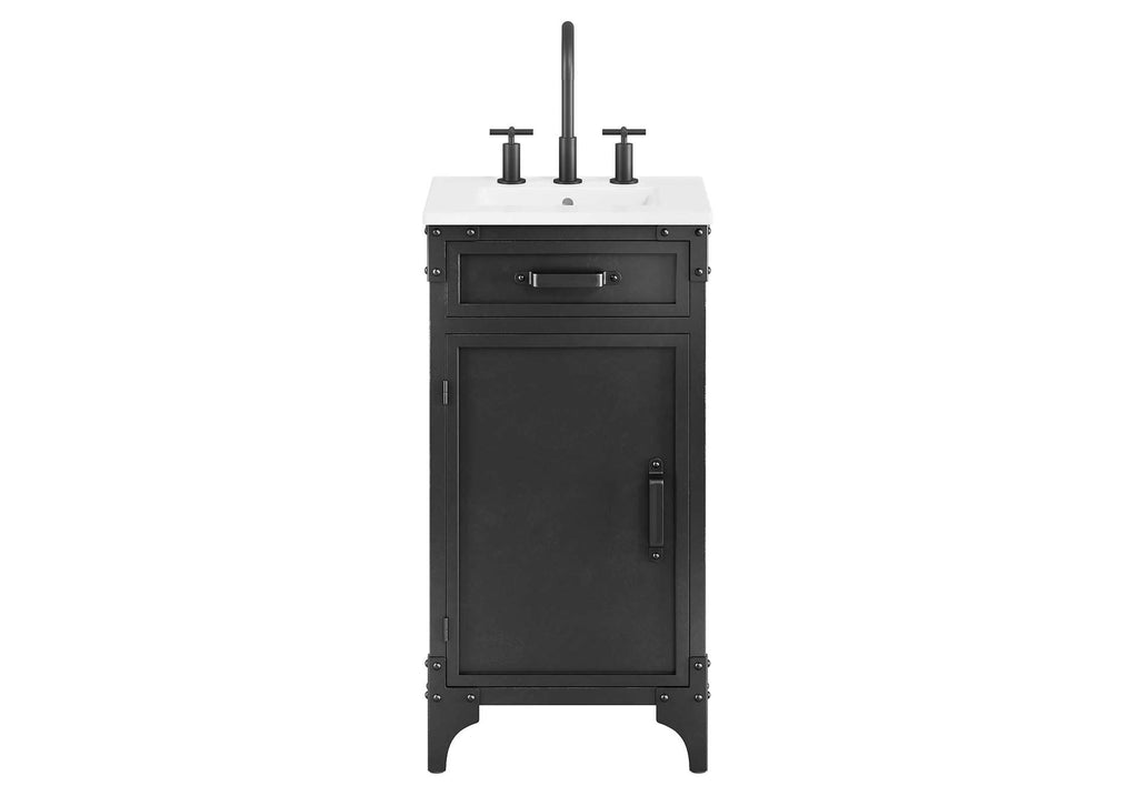 EEI-6411-WHI-BLK Steamforge 18" Bathroom Vanity By Modway