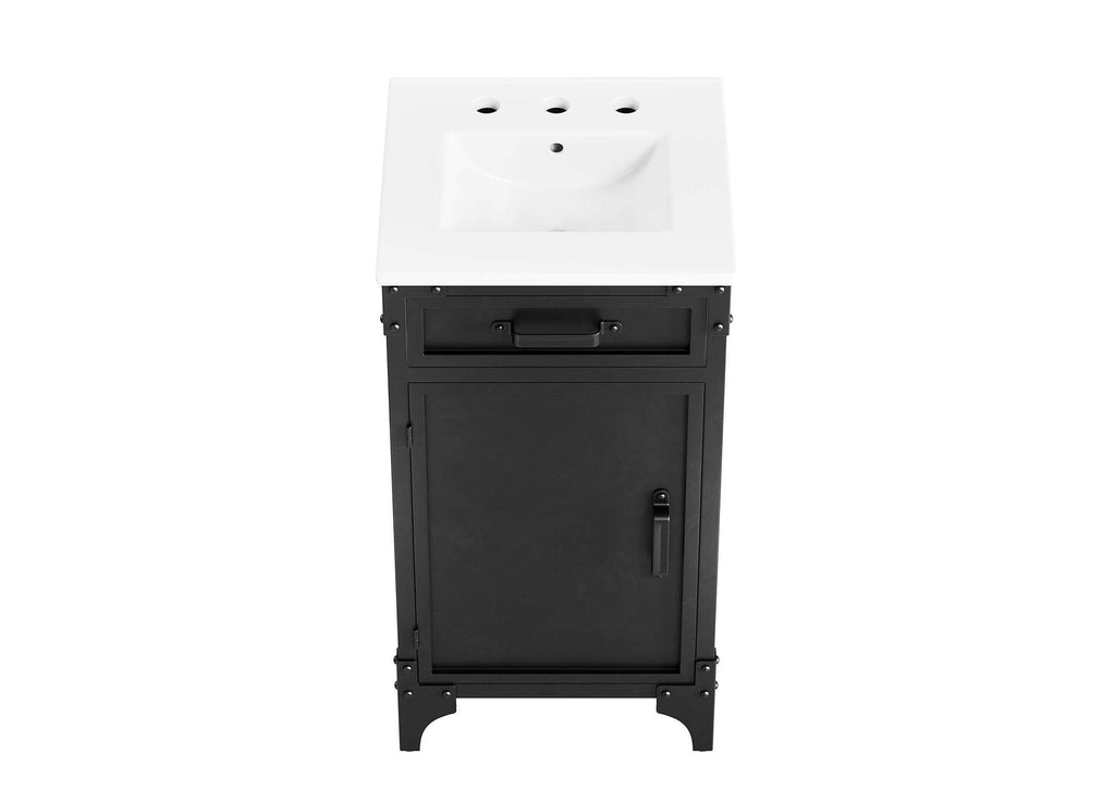 EEI-6411-WHI-BLK Steamforge 18" Bathroom Vanity By Modway