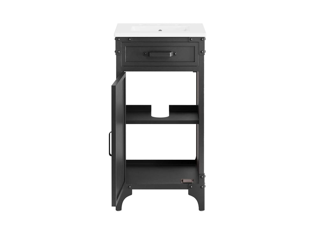 EEI-6411-WHI-BLK Steamforge 18" Bathroom Vanity By Modway