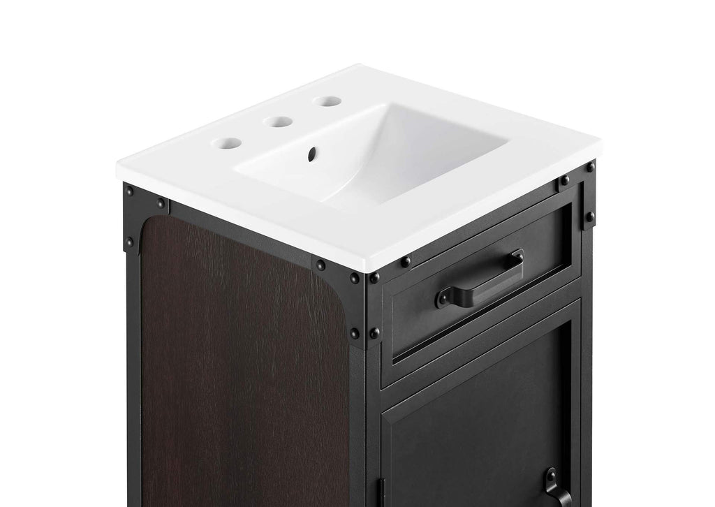 EEI-6411-WHI-BLK Steamforge 18" Bathroom Vanity By Modway