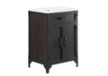 EEI-6413-WHI-BLK Steamforge 24" Bathroom Vanity By Modway