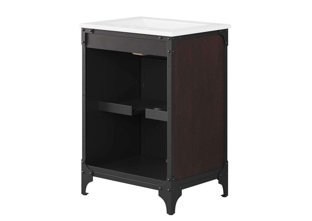EEI-6413-WHI-BLK Steamforge 24" Bathroom Vanity By Modway