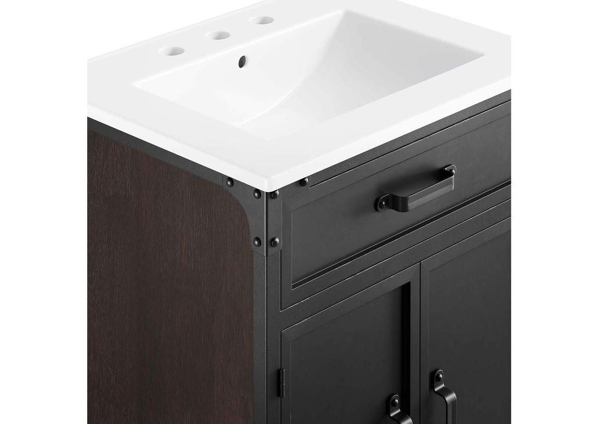 EEI-6413-WHI-BLK Steamforge 24" Bathroom Vanity By Modway