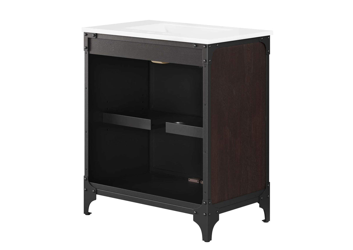 EEI-6415-WHI-BLK Steamforge 30" Bathroom Vanity By Modway